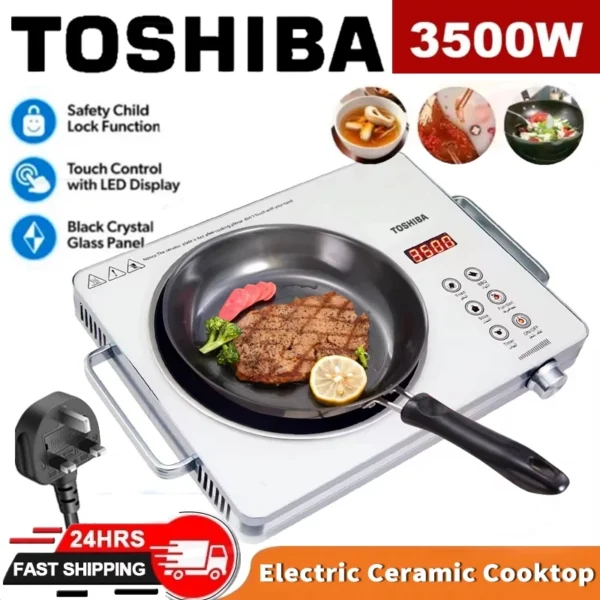 Toshiba Multifunctional Ceramic Cooker 3500W Induction Cooker for Steamboat  Grill  Soup  Dapur Masak Mudah