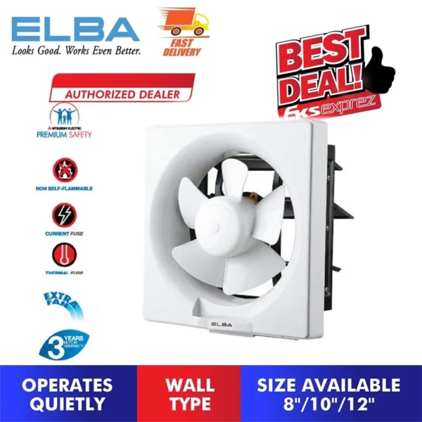 ELBAExhaust fan 8 10 30 cm wall mounted exhaust fan for home kitchen bathroom kipas ekzos GLASS EXHAUST FAN