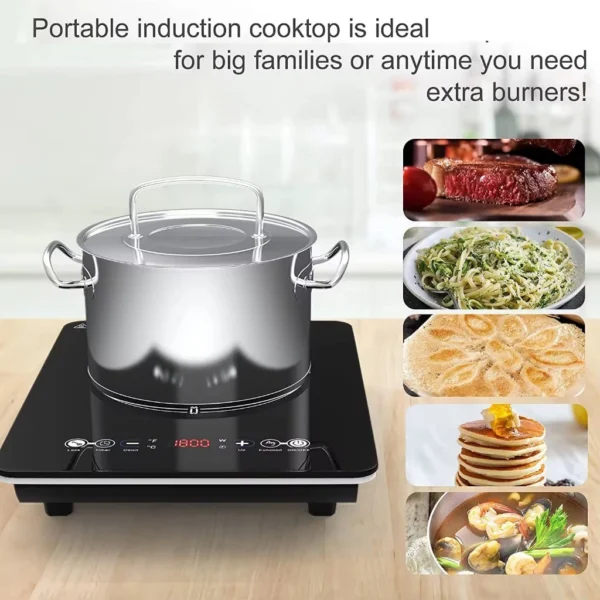 ELBA Ceramic Induction Cooker  Multifunctional Induction Cooker  2200W   Touchscreen LED Display  Black
