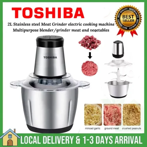 Toshiba Meat Grinder Electric Blender Garlic Chopper Food Processor 304 Stainless Steel