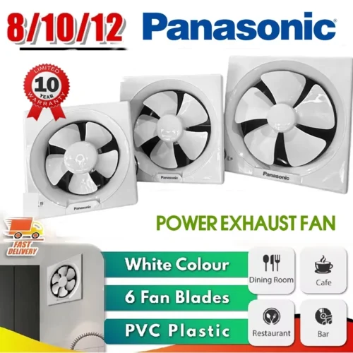Panasonic 8 10 30 cm exhaust fan ventilation fan for bedrooms  living rooms  bathrooms  kitchens  and guest rooms