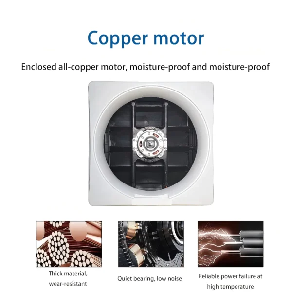 ELBA Wall Mounted Ventilation Fan    5 Blade PVC Exhaust Fan for Bedroom  Living Room  and Bathroom