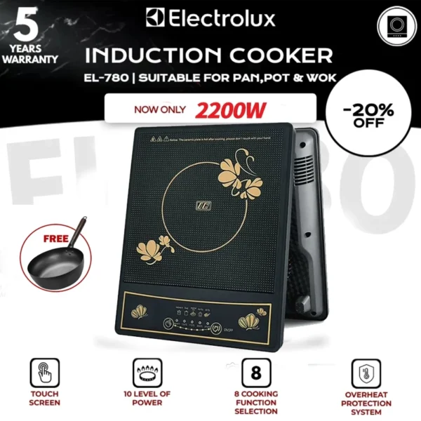 2200W Induction Cooker with Touchscreen  Multi functional Infrared Temperature Adjustment