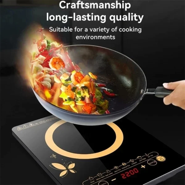 ELBA Ceramic Induction Cooker  Multifunctional Induction Cooker  2200W   Touchscreen LED Display  Black