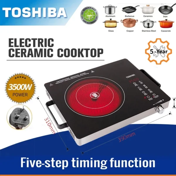 Toshiba Infrared Ceramic Rice Cooker with Timer  3500W Dapur Elektrik