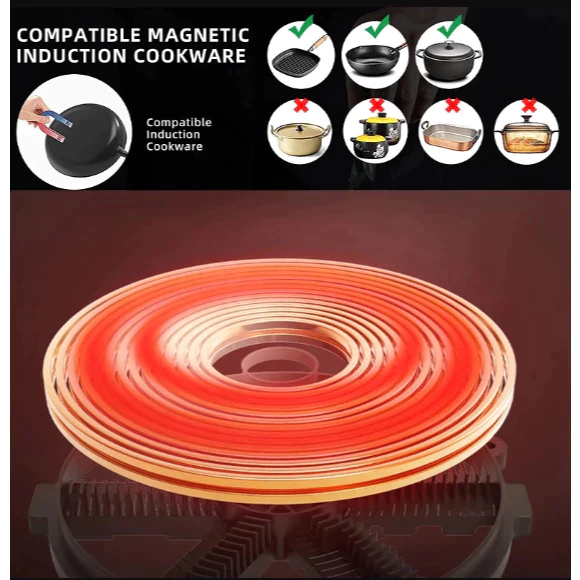 Toshiba 2200W Induction Cooker Electric Stove Portable Cooktop Touch Button 5 Function Dapur Memasak