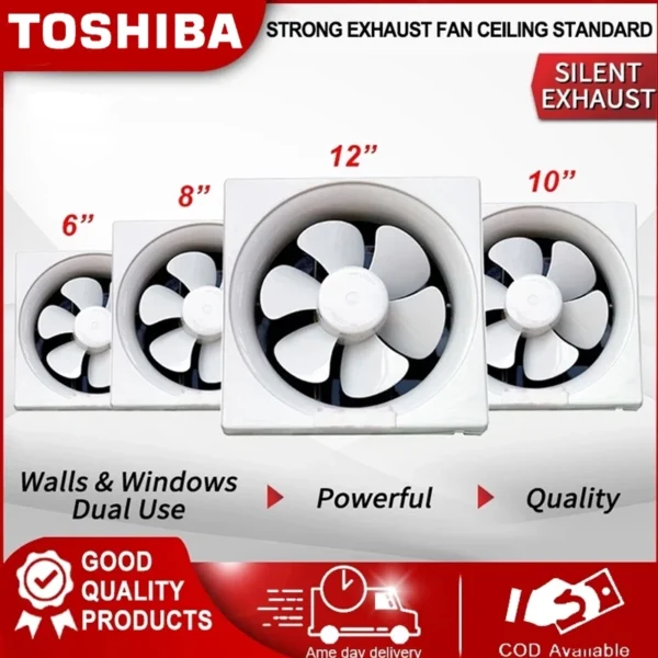 Toshiba  8 10 30 cm  Wall Mounted Exhaust Fan   Kipas Ekzos         Household Ventilation Fan