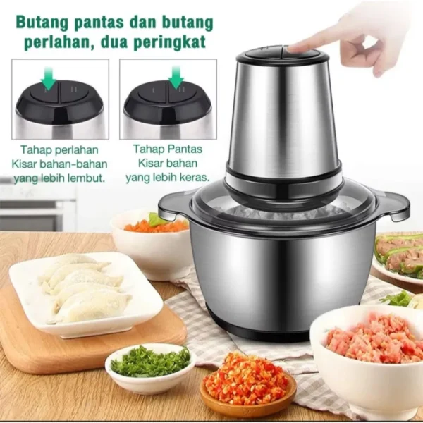 Stainless Steel Meat Grinder  Food Processing Mixer  Meat Grinder 2L 3L  Mixer  Slicer  Chopper  Meat Grinder