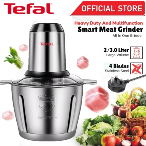 Tefal 304 Stainless Steel Meat Grinder  Electric Food Processor  Multi functional Vegetable Blender
