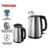Toshiba Jug Kettle 1 7L SUS304 Stainless Steel KT 17SH1NMY