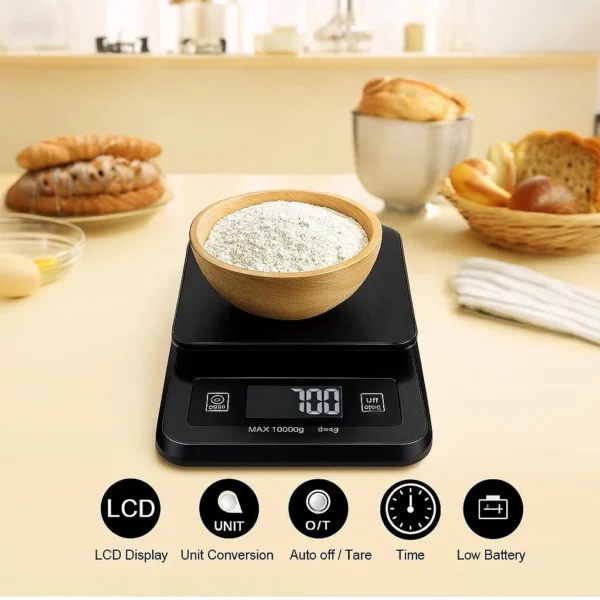 10KG Battery Power Source High Accuracy White Digital Kitchen Scales 10kg 1g Max Weighing Capacity Food Weighing Scale